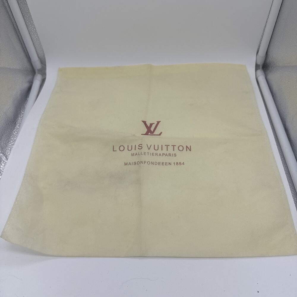 LOUIS VUITTON Logo Dust Bag Canvas Cotton Beige Brown 14x14 Malletiera